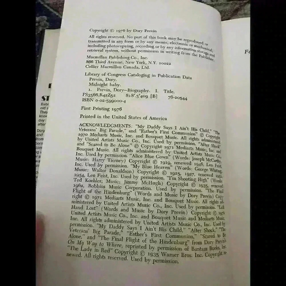 Midnight Baby: An Autobiography by Previn, Dory - Picture 8 of 9